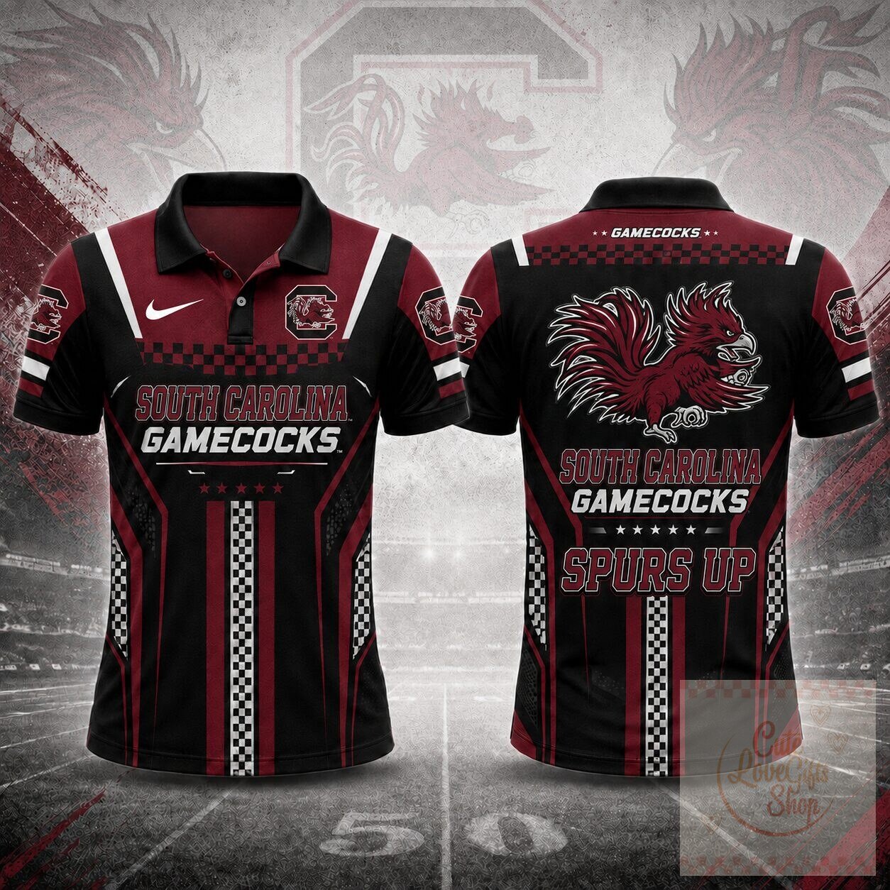 South Carolina Gamecocks Racing Stripe Team Polo Shirt