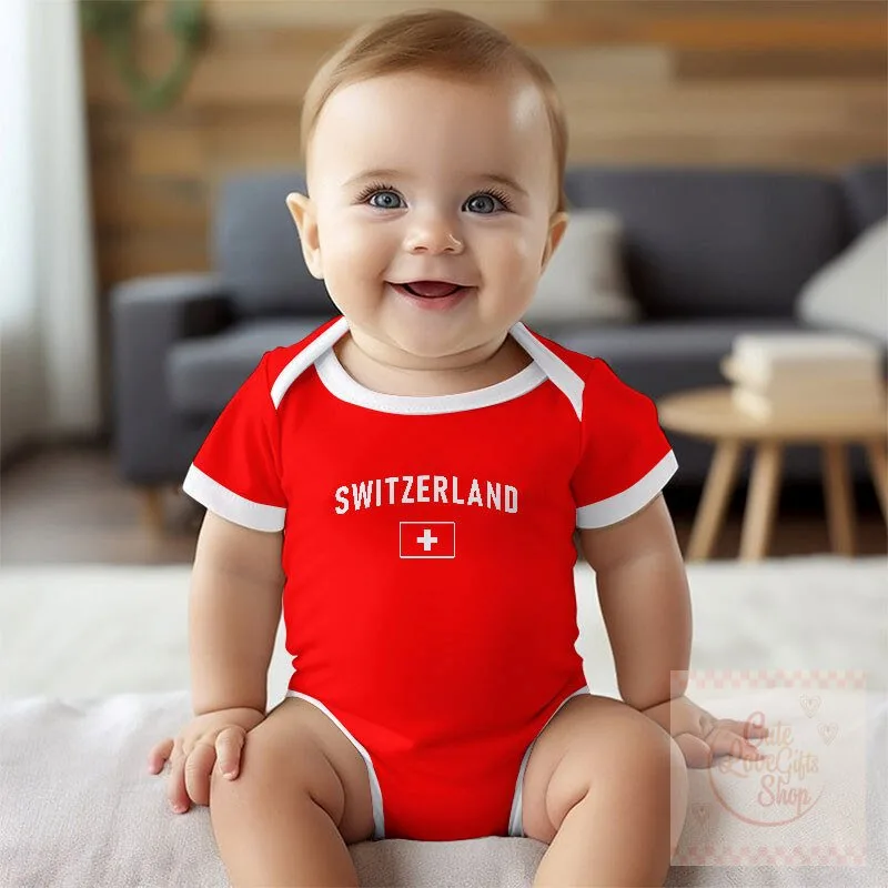 Switzerland Flag World Cup Football Team Baby Romper Bodysuit Infant Gift 1 Switzerland Flag World Cup Football Team Baby Romper Bodysuit Infant Gift