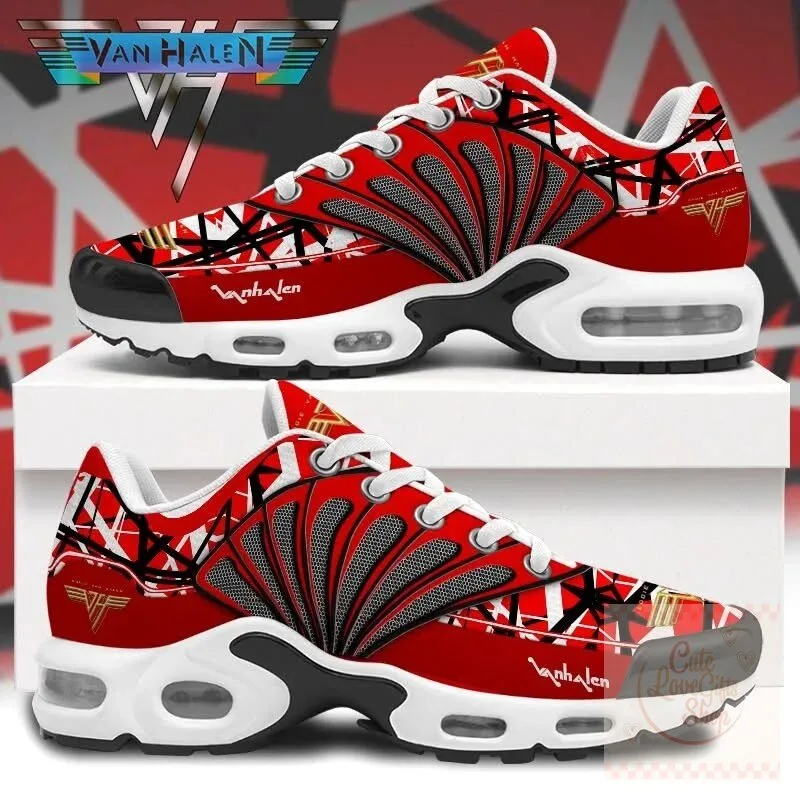 Van Halen Red and Black Patterned Rock Band Sneakers