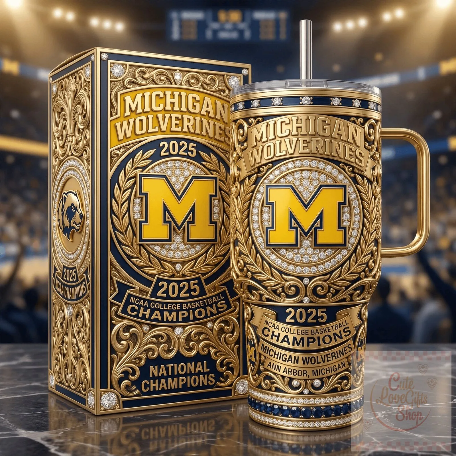 Michigan Wolverines 2025 NCAA Basketball National Champions Tumbler