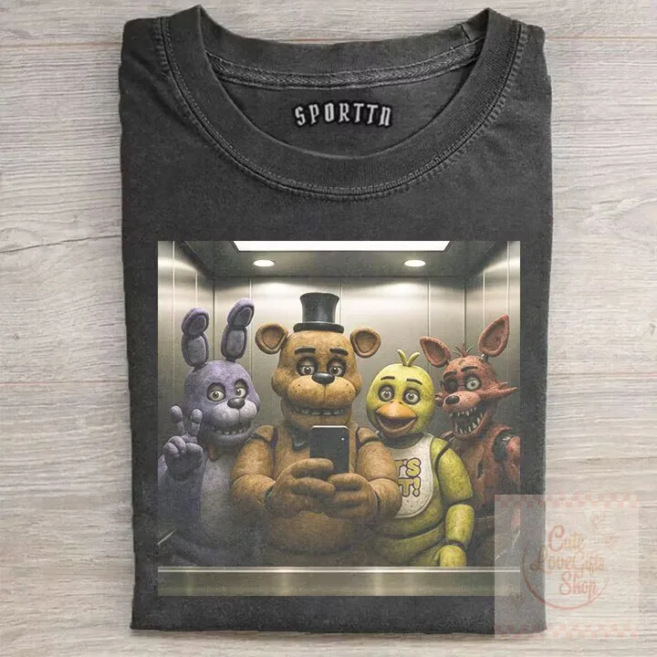 Freddy Fazbear and Friends T-Shirt, Five Nights at Freddy's FNAF Apparel
