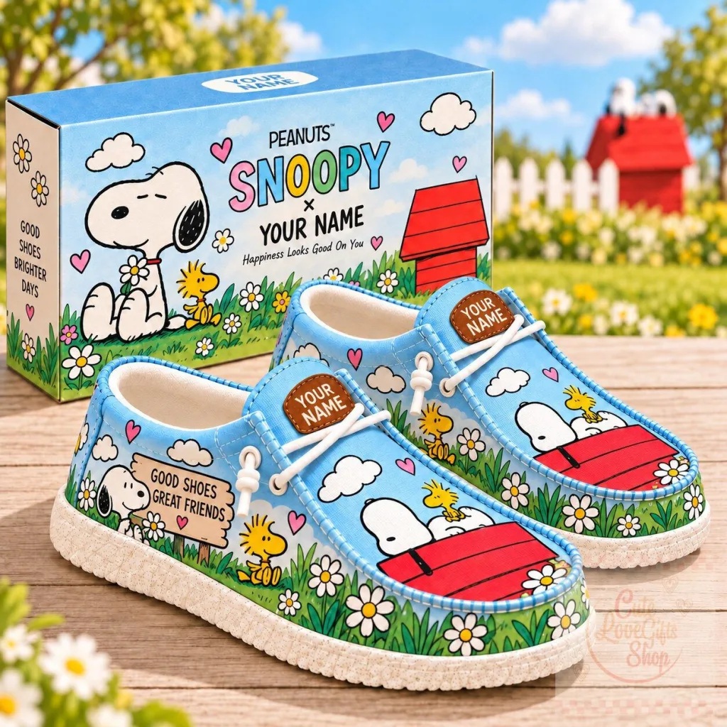 Personalized Peanuts Snoopy and Woodstock Happy Days Shoes Personalized Peanuts Snoopy and Woodstock Happy Days Shoes