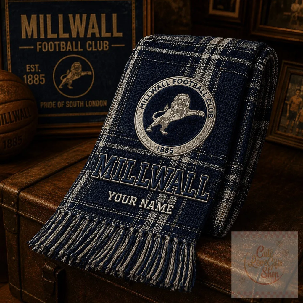 Millwall Football Club Pride of South London Custom Name Fan Scarf Millwall Football Club Pride of South London Custom Name Fan Scarf