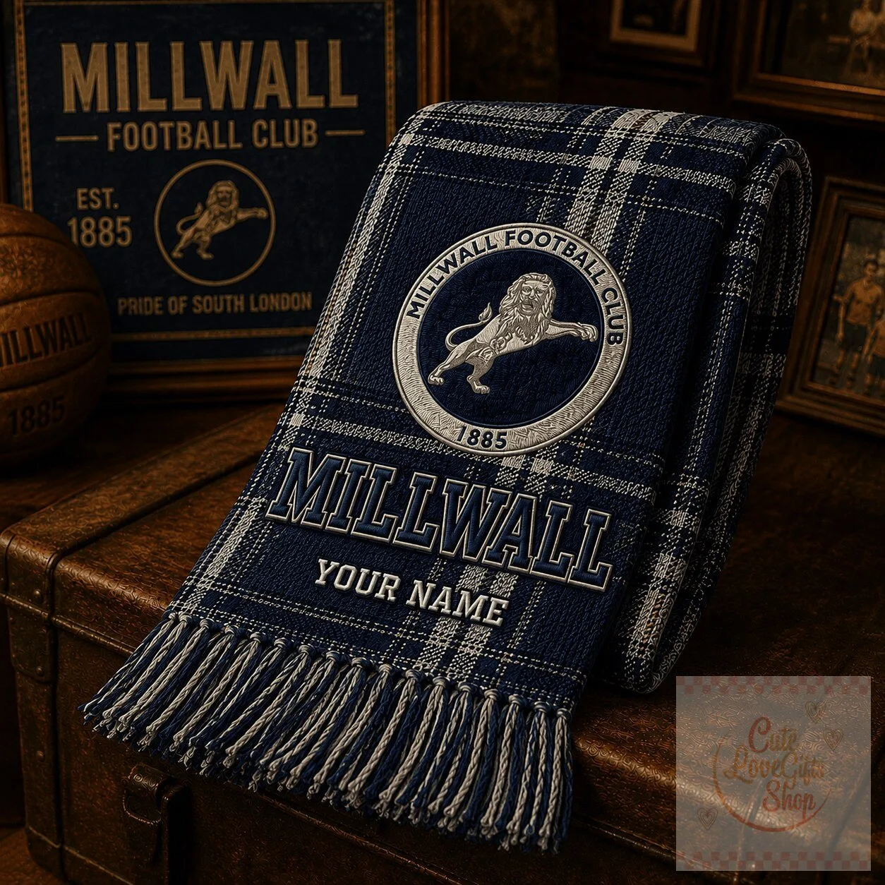 Millwall Football Club Pride of South London Custom Name Fan Scarf