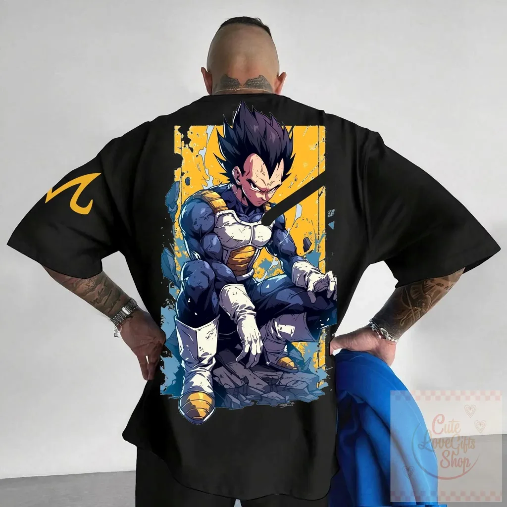 Dragon Ball Z Vegeta Super Saiyan Anime Inspired Vintage Style T-Shirt Dragon Ball Z Vegeta Super Saiyan Anime Inspired Vintage Style T-Shirt