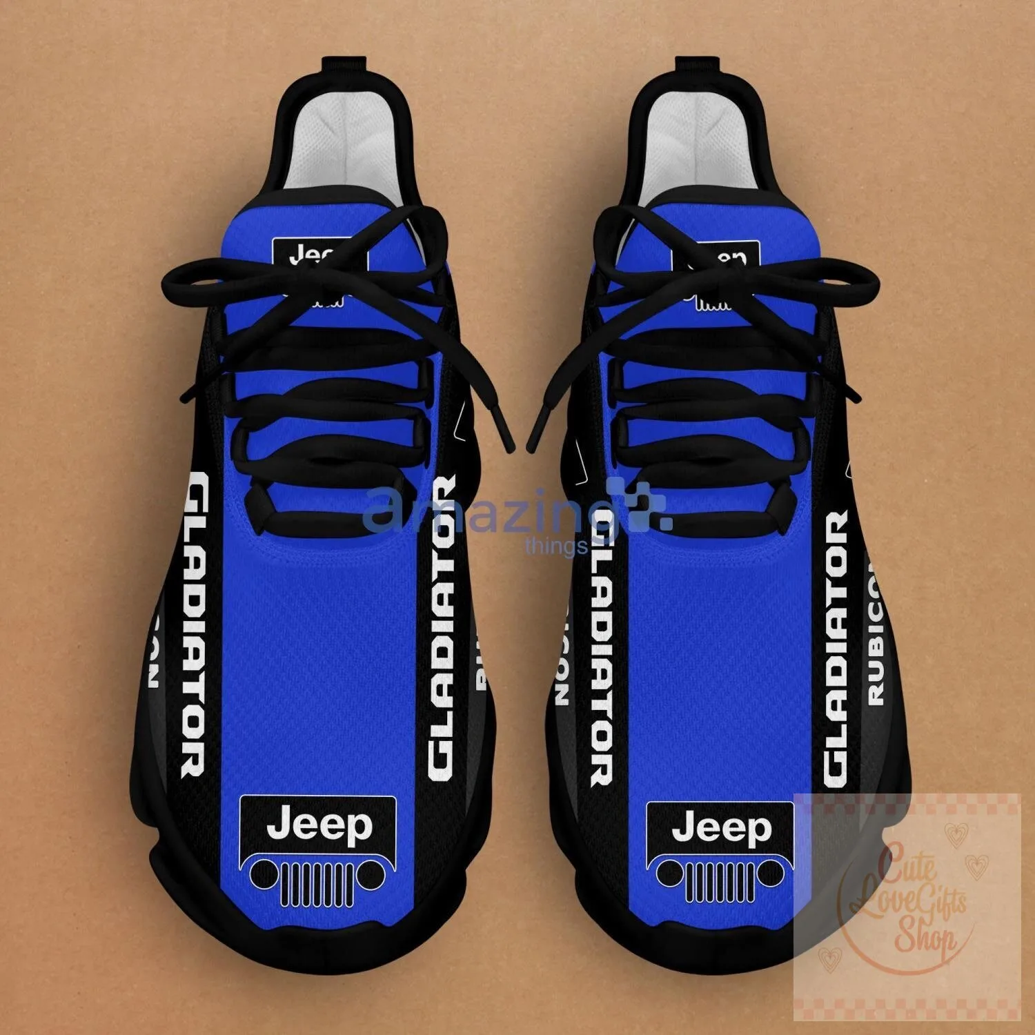 Jeep Gladiator Rubicon Blue and Black Chunky Sneakers for Men and Women 3 Jeep Gladiator Rubicon Blue and Black Chunky Sneakers for Men and Women