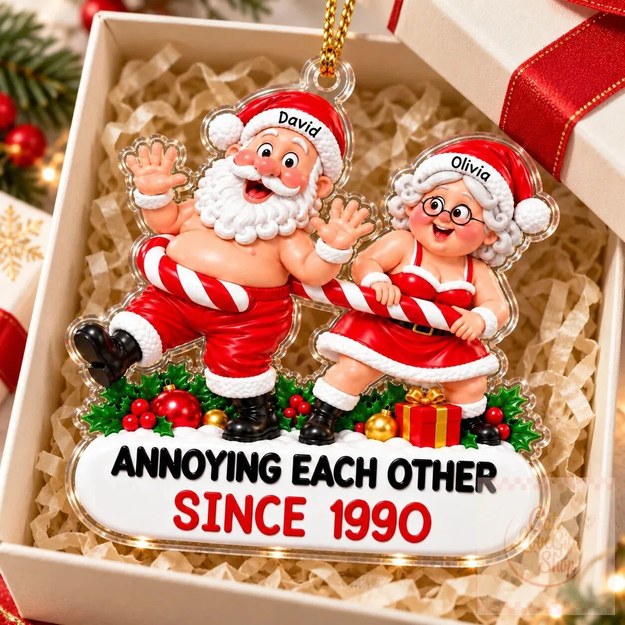 Personalized Christmas Couple Annoying Each Other Since 1990 Ornament 7 Personalized Christmas Couple Annoying Each Other Since 1990 Ornament