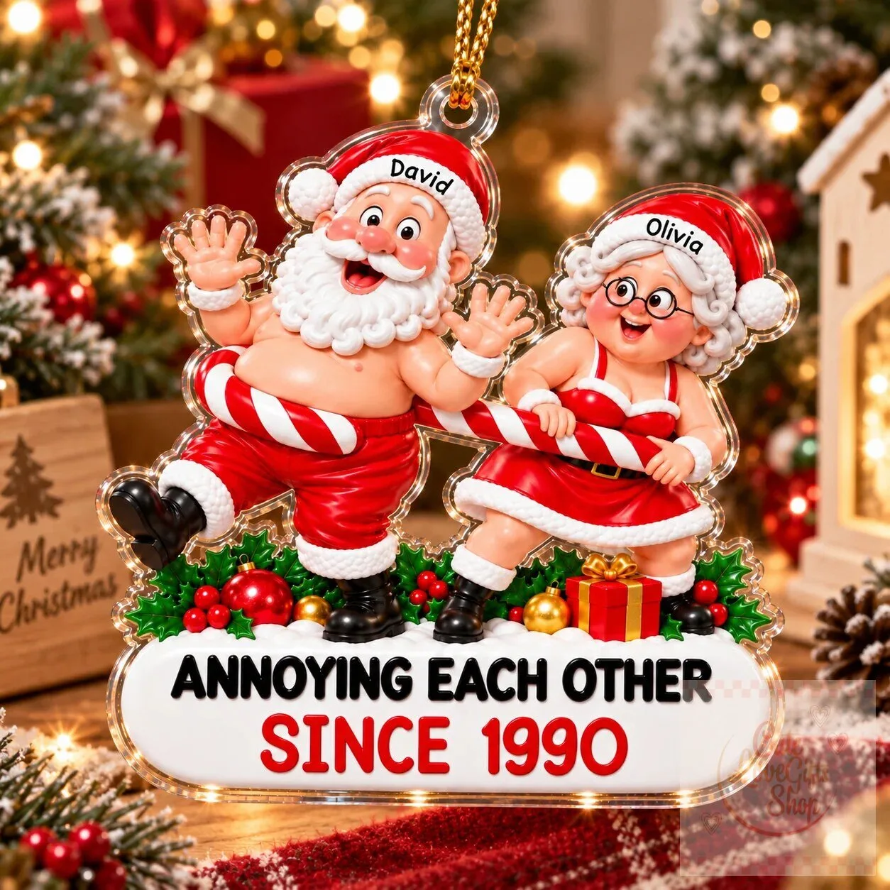 Personalized Christmas Couple Annoying Each Other Since 1990 Ornament 8 Personalized Christmas Couple Annoying Each Other Since 1990 Ornament