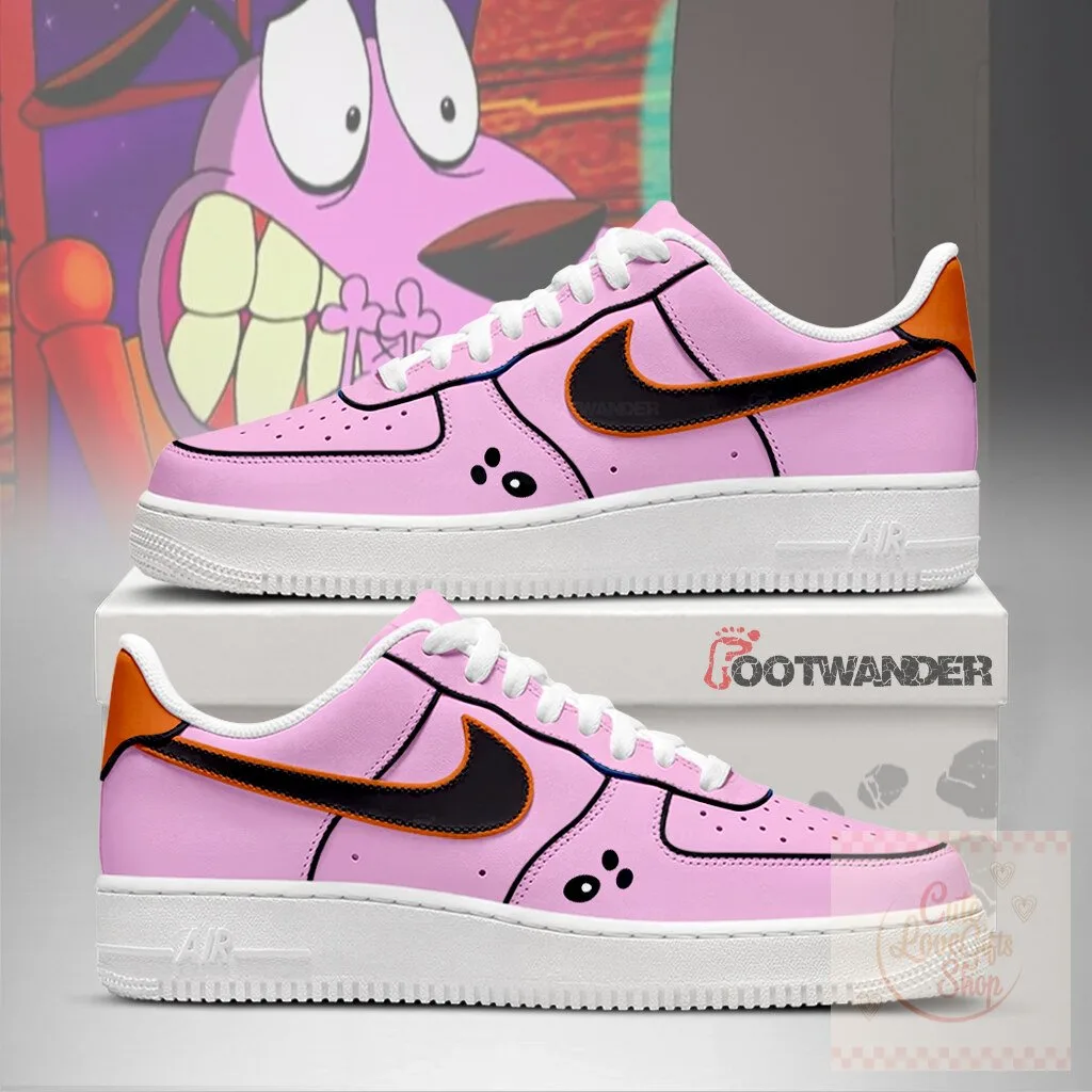 Courage The Cowardly Dog Cartoon Pink Custom Air Force One Shoes