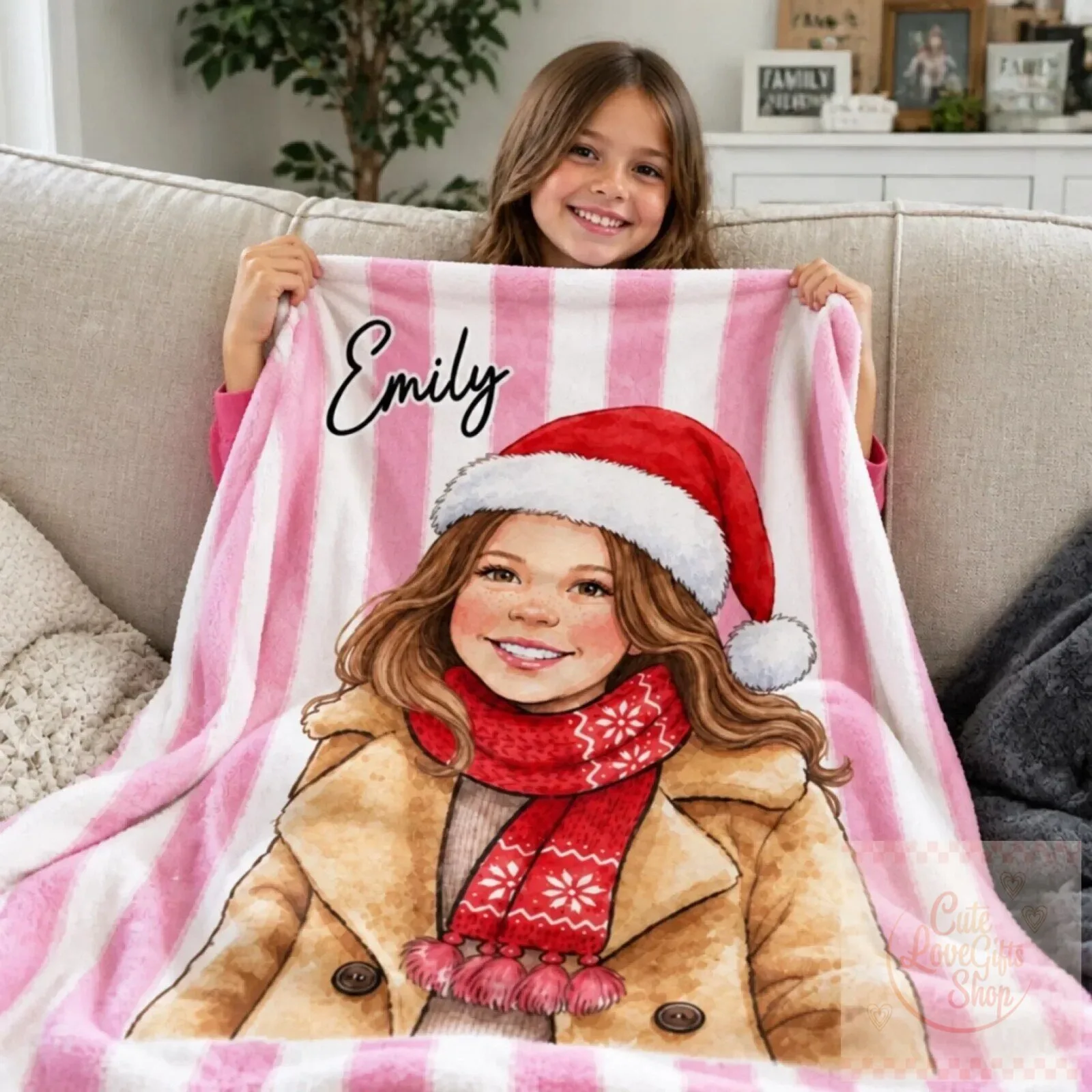 Personalized Kids Christmas Photo Keepsake Blanket with Custom Name 11 Personalized Kids Christmas Photo Keepsake Blanket with Custom Name