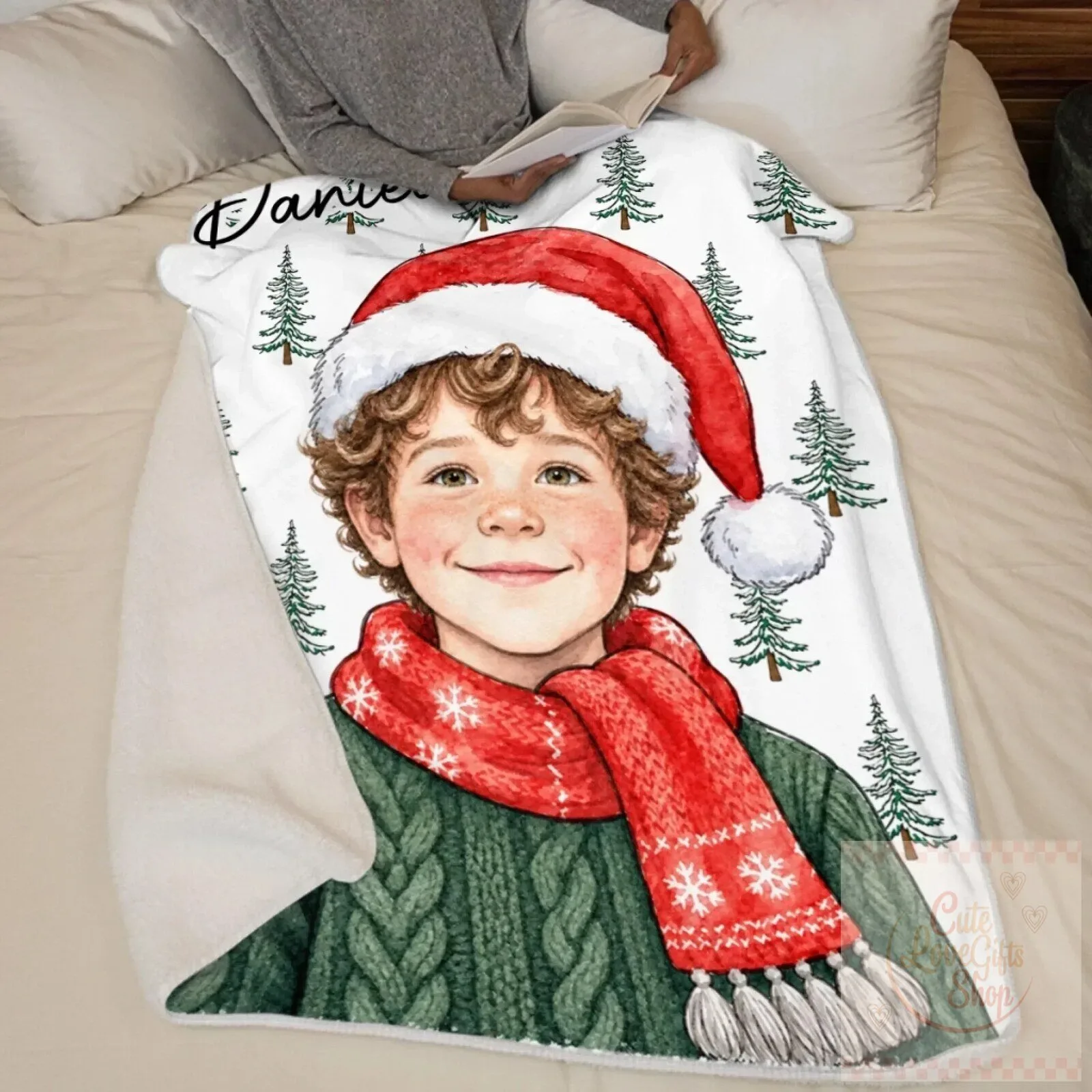 Personalized Kids Christmas Photo Keepsake Blanket with Custom Name 17 Personalized Kids Christmas Photo Keepsake Blanket with Custom Name