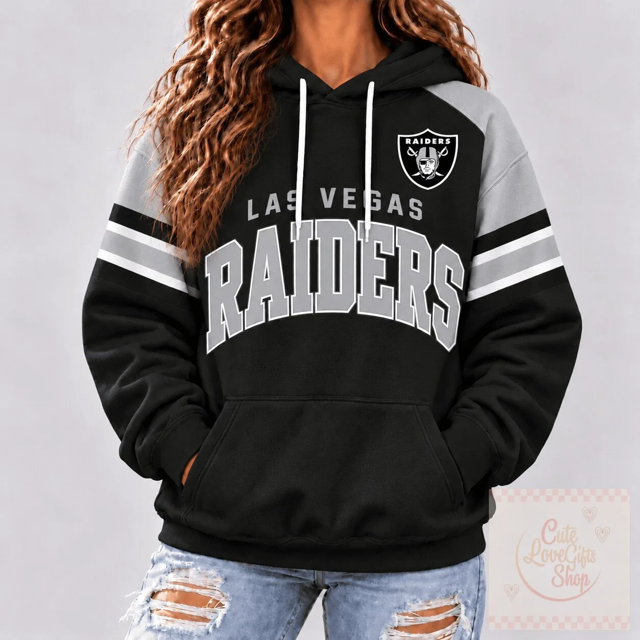 Las Vegas Raiders National Football League Retro Varsity Stripe Hoodie