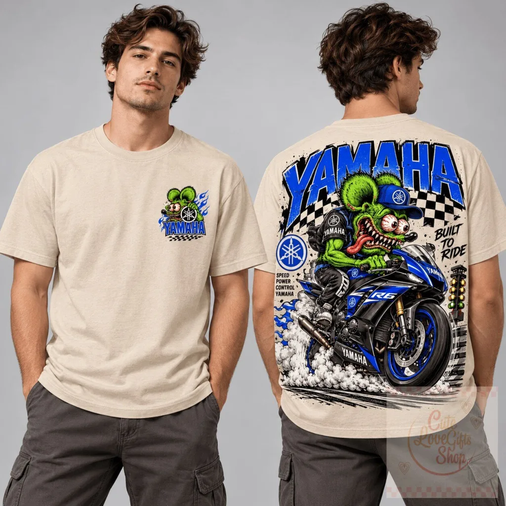 Yamaha Rat Fink Sport Bike Racing Graphic T-Shirt
