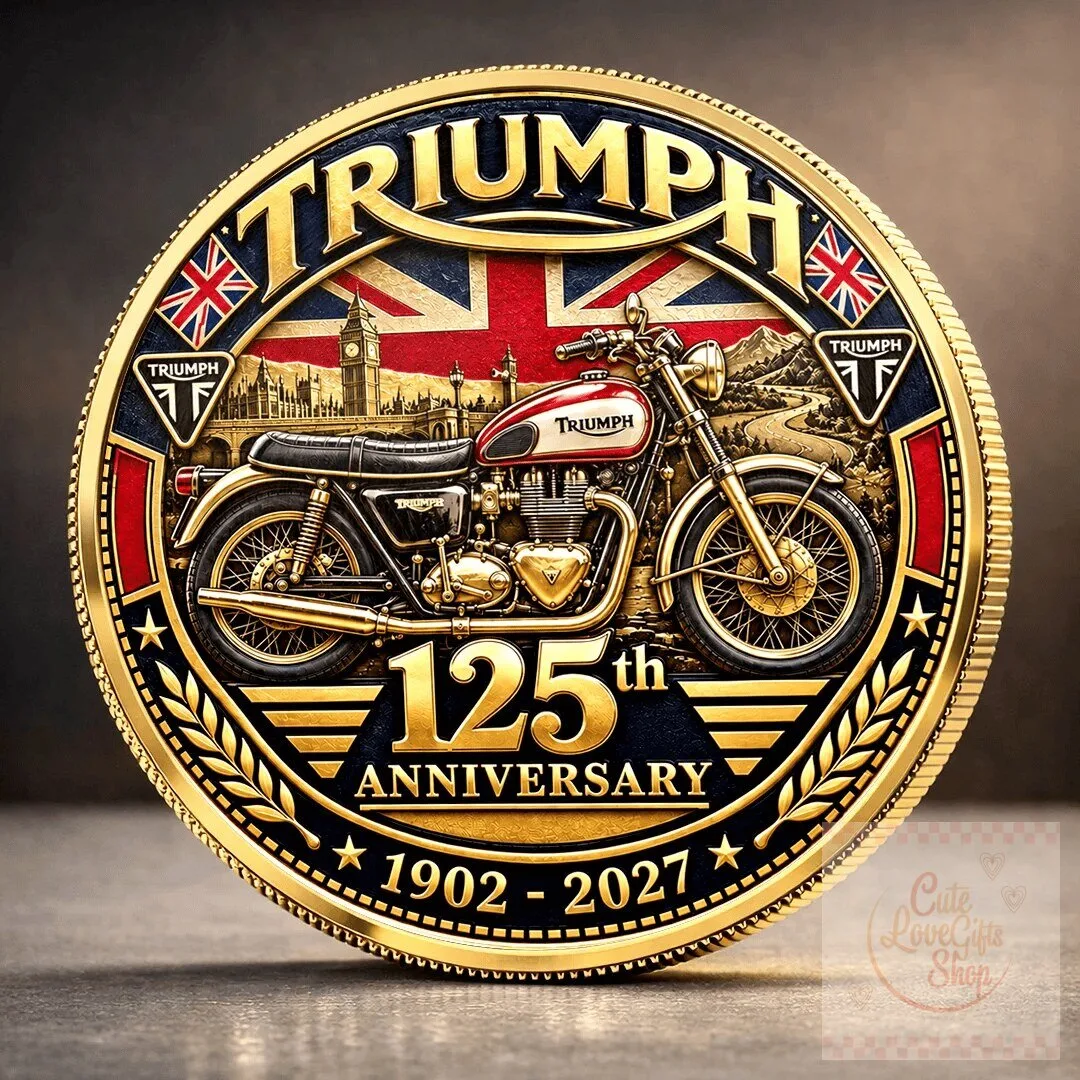 Triumph Motorcycles 125th Anniversary Commemorative Coin 1902-2027 Collectible