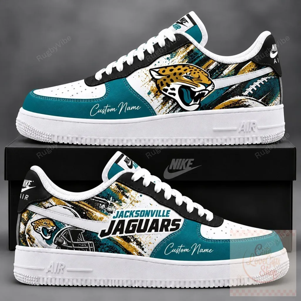 Jacksonville Jaguars Custom Name NFL Football Team Air Force 1 Shoes 15 Jacksonville Jaguars Custom Name NFL Football Team Air Force 1 Shoes