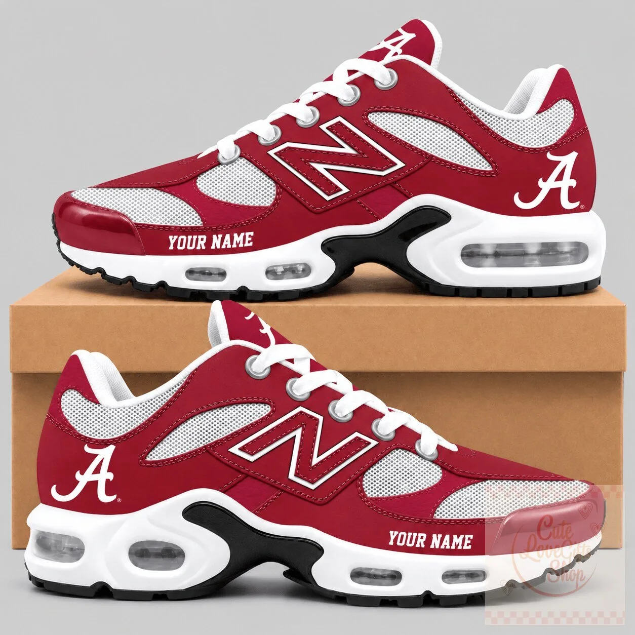Personalized Alabama Crimson Tide NCAA Air Cushion Running Sneakers Shoes
